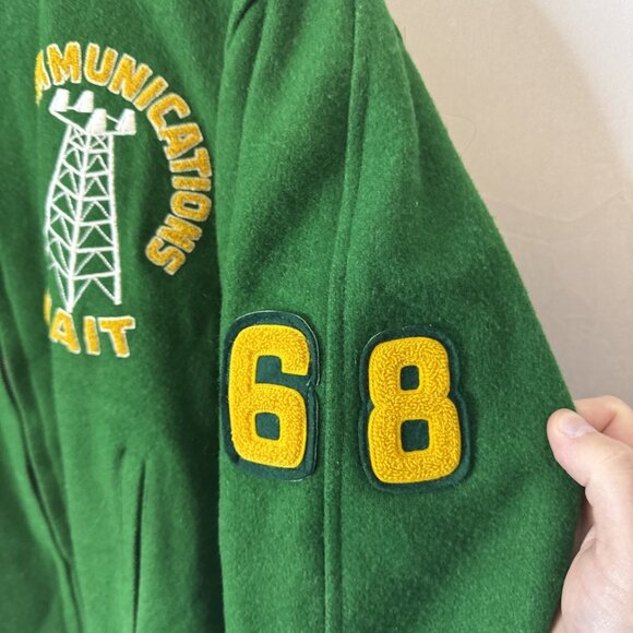 Vintage 1968 NAIT Telecommunications Wool Varsity Jacket Men L 60s College - Picture 4 of 8